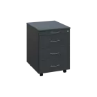 BKC 1 - 01 kontejner pojízdný, 4-zásuvkový, deska 18 mm, centrální zámek, tužkovnice, antracit